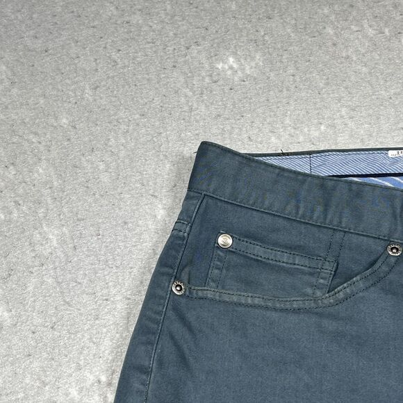 Peter Millar Chino Pants Mens Size 36 Blue Green Straight Leg Golf Solid Work - Picture 3 of 11